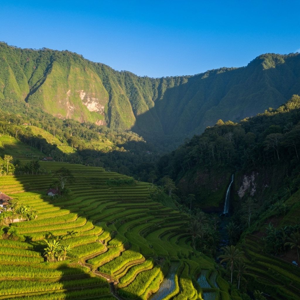 Panoramic mountain views in Bangli region